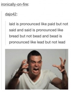 Of course, English has words that are basically spelled the same but pronounced completely differently. | 17 Times Tumblr Proved That Language Is Totally Confusing