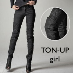 OMG protective riding pants that aren't unflattering and bulky?? They even make some that are lined with Kevlar but still look like normal jeans!! This is one of the greatest websites I've ever pinned. Style:TON-UP girl-very cool urban riding pants from Ugly Bros!