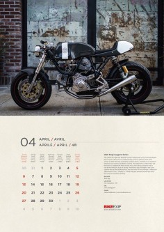 One of the highlights of the 2014 Bike EXIF motorcycle calendar is Walt Siegl's 'Leggero' series, a limited run of machines based on two-valve Ducati 900cc engines. The bodywork is carbon fiber and the frame is crafted from 4130 chrome moly steel tubing, designed with a nod to the Verlicchis built for racing. To put this (and 12 other amazing machines) on your wall, order your calendar from 