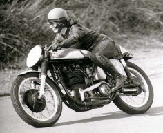 Pat Wise, the first British woman to compete in the Isle of Man TT.