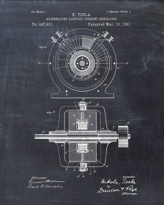 Patent Print  Tesla Generator  Tesla Wall Art  by VisualDesign