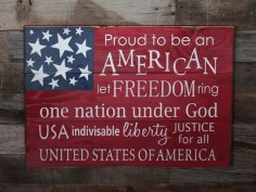 Perfect for the summer holidays!  Large Wood Sign - Proud to Be an American - USA  - Subway Sign