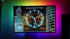 PiClock: an all in one clock, weather forecast and radar map on an LED monitor with cool LED mood lights.