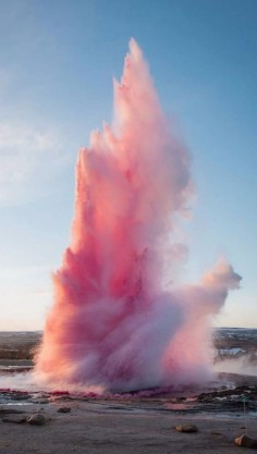 Pink Geyser, Iceland.