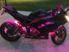 Pink Ninja 300 woman's motorcycle