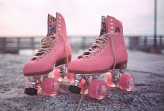 Pink roller skates!