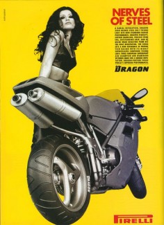 Pirelli advertising featuring Ducati 916