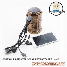 Portable Brighter Solar Retractable Lamp is a dynamic product that is offered at PapaChina can make you very popular among your customers with wide range of facilities and features that includes batteries  *3, USB charging for phones, In rainy days charging by AC, hanging or portable, LED SMD, which can be used by your customers as emergency use.