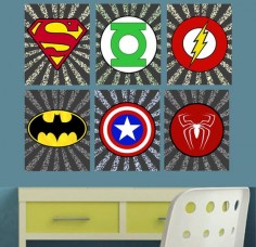PRINTABLE Superhero Logo Wall Art Decor Boys Room - Superman Green Lantern Flash Batman Captain America Spiderman DIGITAL FILE