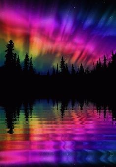 rainbow colors aurora borealis - Google Search