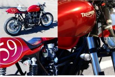 Red Baron Triumph Bonneville Cafe Racer ~ Return of the Cafe Racers