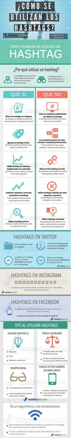 Redes Sociales: cómo usar los hashtags #infografia #infographic #socialmedia