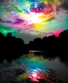 reflections of a rainbow.