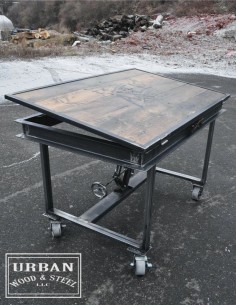 Santa please bring this for me! Industrial Adjustable Drafting Table by urbanwoodandsteel on Etsy