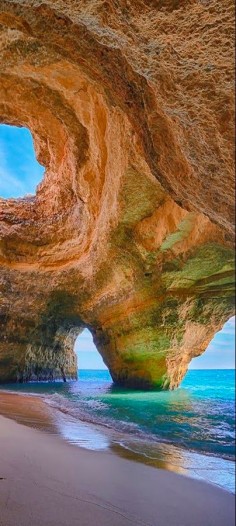 Secluded cave near Lagoa, Algarve, Portugal