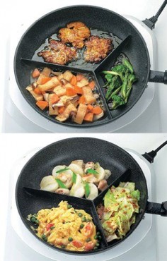 Sectioned fry pan // Seriously. I NEED this divided skillet! #product_design