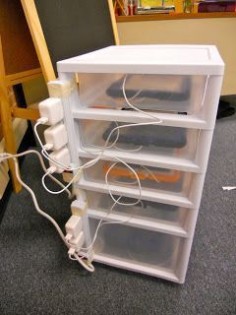 See how this teachers organizes her charging station for the iPads in her classroom!