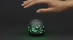 Sense is a glowing sphere that watches over you while you sleep ~monitors sleep patterns, temperature, light, motion, humidity, sound, and even the particle counts for pollen and dust in the air. When you glance at the app in the morning, it displays a timeline of the prior evening.