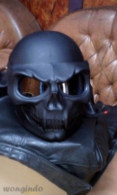 Skeleton Black Skull Motorcycle Helmet Full Face 3D Airbrush Rare
