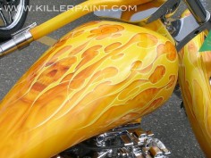 Skulls in Flame Motorcycle by Mike Lavallee of Killer Paint Airbrush Studio -