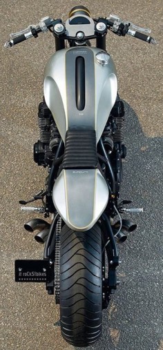 Sleek custom motorcycle - from above