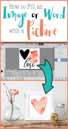 So THAT's how it's done!  This is so handy for printables, blog graphics, Etsy shops, mockups, and more!  How to Fill an Image or Word with a Picture in Photoshop: A Clipping Mask! | Where The Smiles Have Been