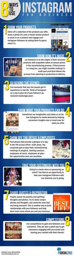 #SocialMedia #Infographics - 8 Ways To Use Instagram For Business #Infografia