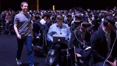 Something about this pic is a little ... I don't know, terrifying?   This image of Mark Zuckerberg says so much about our future