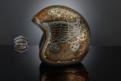 Steampunk Tendencies | Custom motorcycle helmet STEAMPUNK 1, UC 70Shell - UNEXPECTED CUSTOM