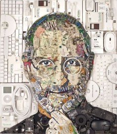 Steve Jobs Portrait from E-Waste #Electronic, #Portrait, #Waste