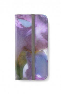 Summer Daydream iPhone Wallet by PolkaDotStudio, new soft #romantic summer #floral, an #Iris #art design for #phone #wallets, perfect for unique, attractive protection of your #tech device. Coordinating drawstring pouches or travel bags available. Summer #apparel in tops and #dresses available as well. travel in style!