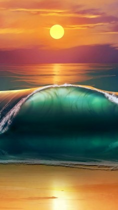 ~~Sunset beach sea waves | WallpapersCraft~~