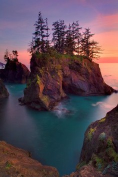 Sunset Over The Haystack Rocks Of Samuel Boardman - Samuel Boardman State Park, Oregon Coast, Oregon
