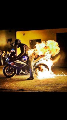 Suzuki GSXR flame burnout