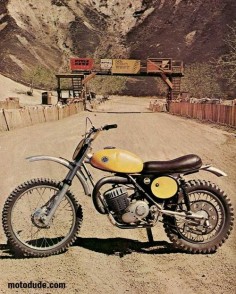 The 1973 AJS Stormer- Sported many innovations like the leading axle forks, thru the frame pipe, and forward mounted shocks. The Honda Elsinore knocked AJS off their perch.