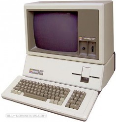 The Apple /// was designed to be a business machine. It was partly compatible with the Apple II (thanks to a few options in the operating system). It used a powerful memory management system and worked under SOS (Sophisticated Operating System) which was a great, device -independent, operating system. This OS was the "ancestor" of ProDOS (the "professional" Apple operating system) and some parts of this system were used later in the Lisa and Macintosh OSs.
