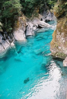 The Blue Pools of Haast Pass, South Island, New Zealand