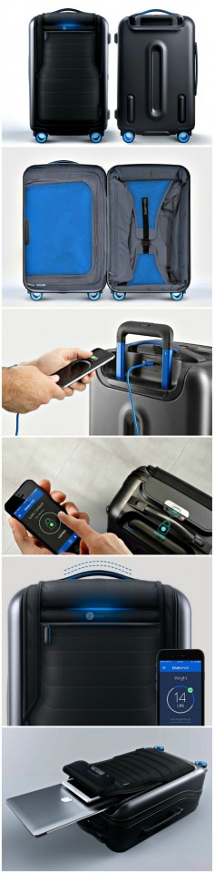 The Bluesmart has a connected app that lets you lock and unlock it, weigh it, track its location, be notified if you are leaving it behind and find out more about your travel habits. It even lets you charge your phone and tablet.