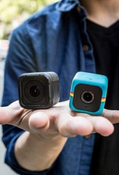 The GoPro Hero 4 Session and the Polaroid Cube action camera.