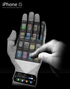 The iPhone 'Next G' is Virtually Weightless in Your Palm  Designed by Samuel Lee Kwon, the iPhone ‘Next G’ redefines its current concrete counterpart. Though the new wrist-worn concept is tangible technology, the Apple gadget’s familiar touchscreen is projected onto the wearer’s palm.