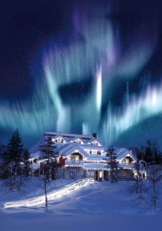 The Northern Lights at Hotel Kakslauttanen in Finland