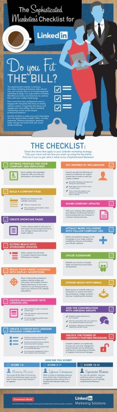 The Sophisticated Marketer’s Checklist for #LinkedIn - #socialmedia #marketing