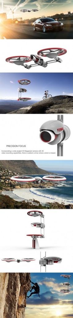 The Tesla Drone is unique reinterpretation of drone ingenuity. #Drone #Tesla #YankoDesign #Technology