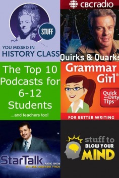 The Top 10 Podcasts for Middle School and High School  teachers too! Great podcasts to make learning fun! #podcasts #education