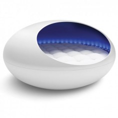 The Tranquility Pod - A 6 foot wide temperature-controlled waterbed with LED mood lighting and an 80-watt audio system.