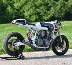 This 1982 Honda CB900F by Chappell Customs was bought as a ‘pile of parts’ two years ago.   Builder Rob Chappell says, “I wanted to create a bike that has modern suspension and geometry. But at the same time I wanted to showcase that 1980s CB engine and tank. The look I was after was pure muscle, executed like a bike Honda might produce today.”     For more great images of custom motorcycles, head over to the Bike EXIF Facebook page: 