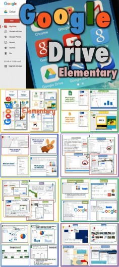This bundle includes the following  1. Google Drive for Elementary Students 2. DOCS 3. SHEETS 4. SLIDES 5. DRAWINGS 6. Files, Folders and Sharing Lesson