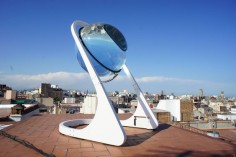 This glass sphere might revolutionize solar power on Earth. This is 35% more efficient than current solar panels and is able to operate on cloudy days. It concentrates light by 10,000 times.