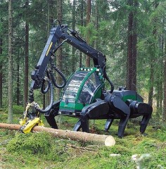 This Insect-esque Machine Prototype has strong six-legs that does less damage to the forest and can move through more difficult terrain.
