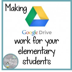 This is how I set up Google Drive to work in my elementary class. Easier than I thought it would be! Teaching Trio: Tech Thursday: Making Google Drive work for elementary students